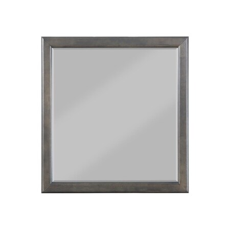 Palacedesigns 1 x 36 x 38 in. Dark Gray Wood Mirror PA2627152